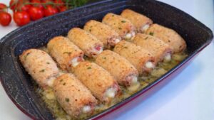 Involtini di lonza ripieni al forno